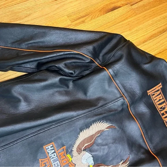 Harley-Davidson Black Jacket with Orange Details xl - Picture 10 of 10